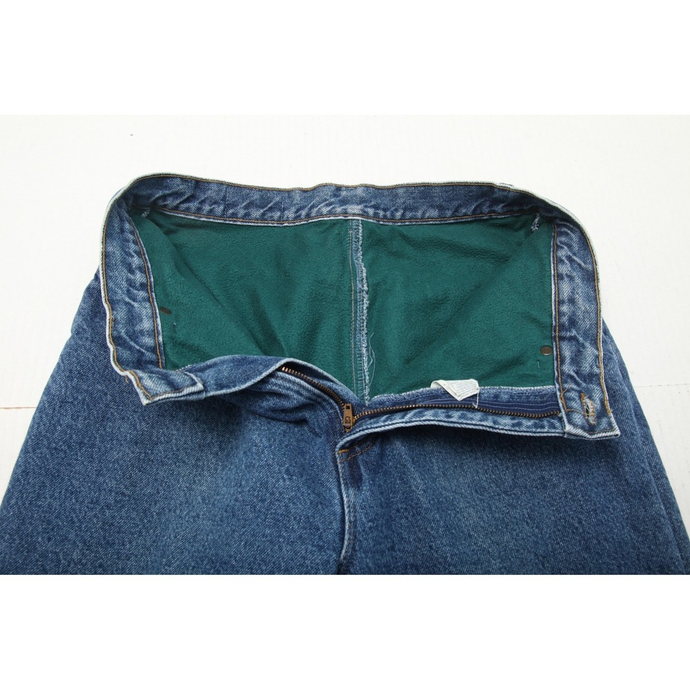 Vintage L.L. Bean Double L Jeans Womens 28x28 Blue Fleece Lined Relaxed Fit 90s - Picture 4 of 16